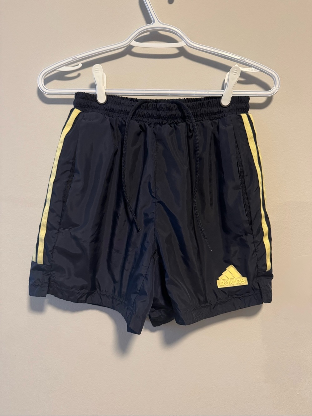 adidas Navy Swim Trunks with White Accents